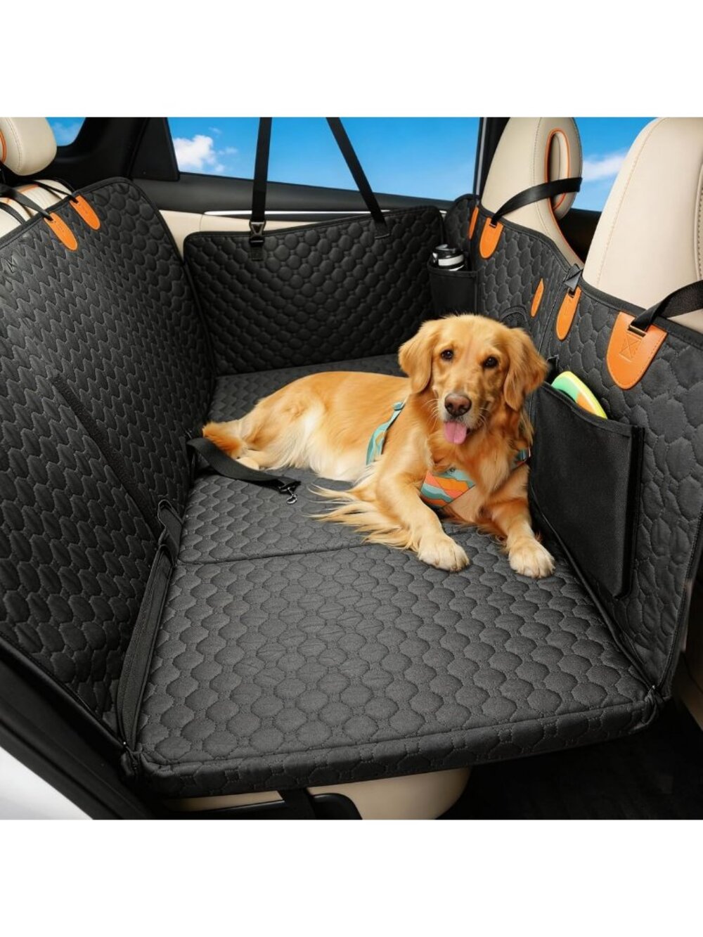 Waterproof Dog Car Seat Cover & Back Seat Extender, Anti-Scratch, Easy Clean